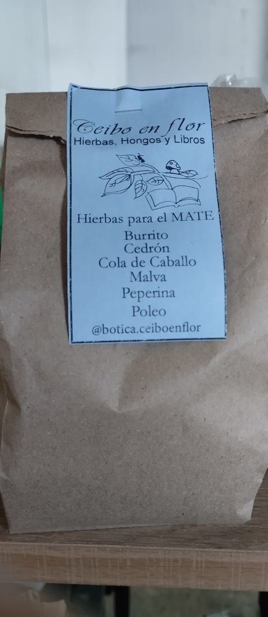 Mix de hierbas MATE (burrito, cedron, cola de caballo, malva, peperina, poleo) (30gr)