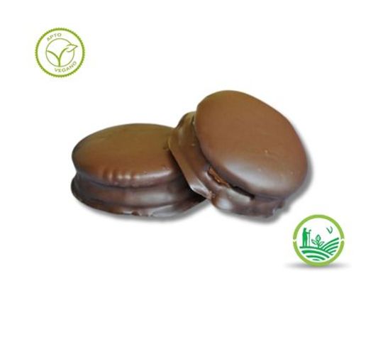 Alfajor de Algarroba relleno de Membrillo bañado en chocolate (100gr)